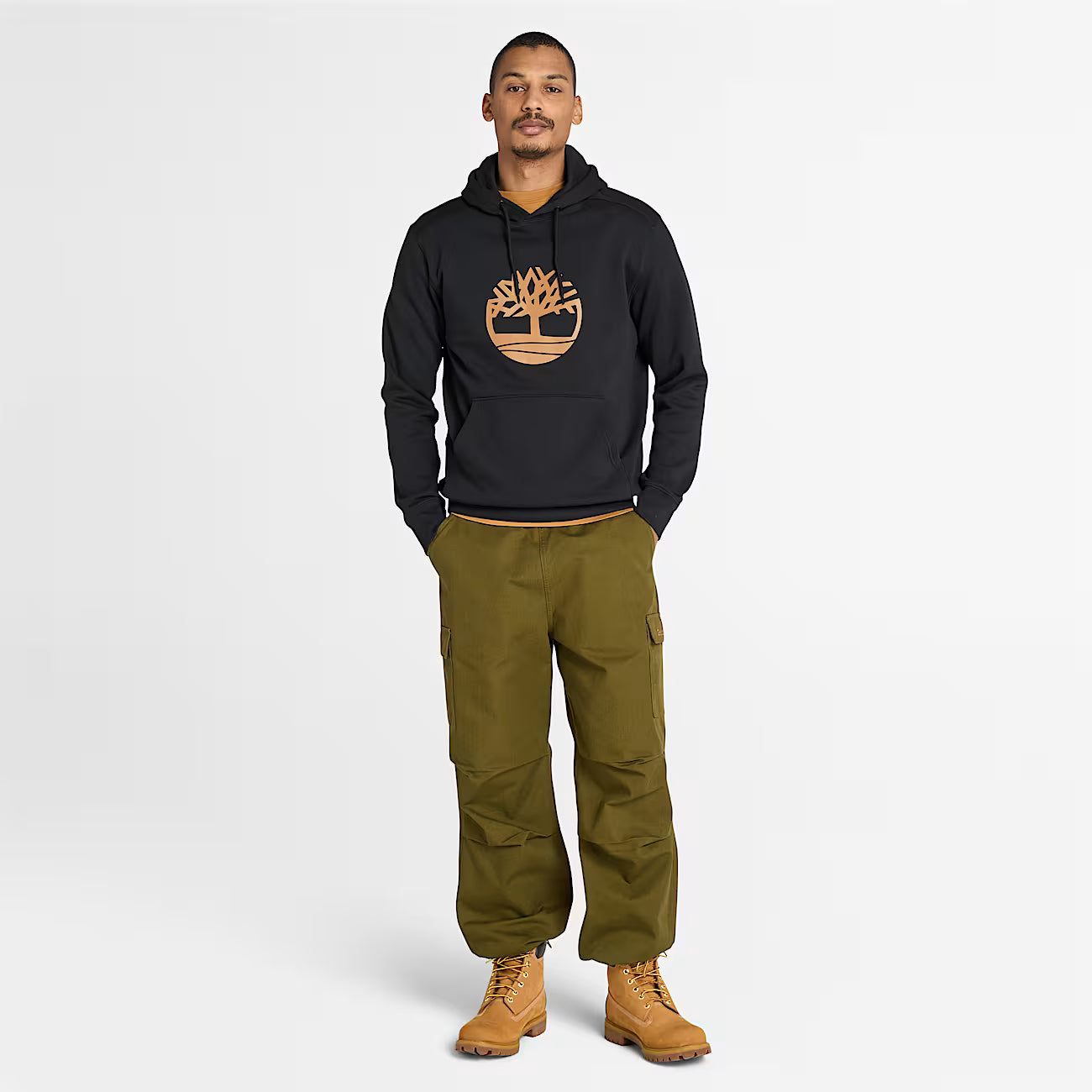 Men's Timberland Kennebec River Tree Logo Hoodie "Black Wheat"