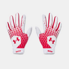 Men's Under Armour Clean Up Batting Gloves "White/Red"