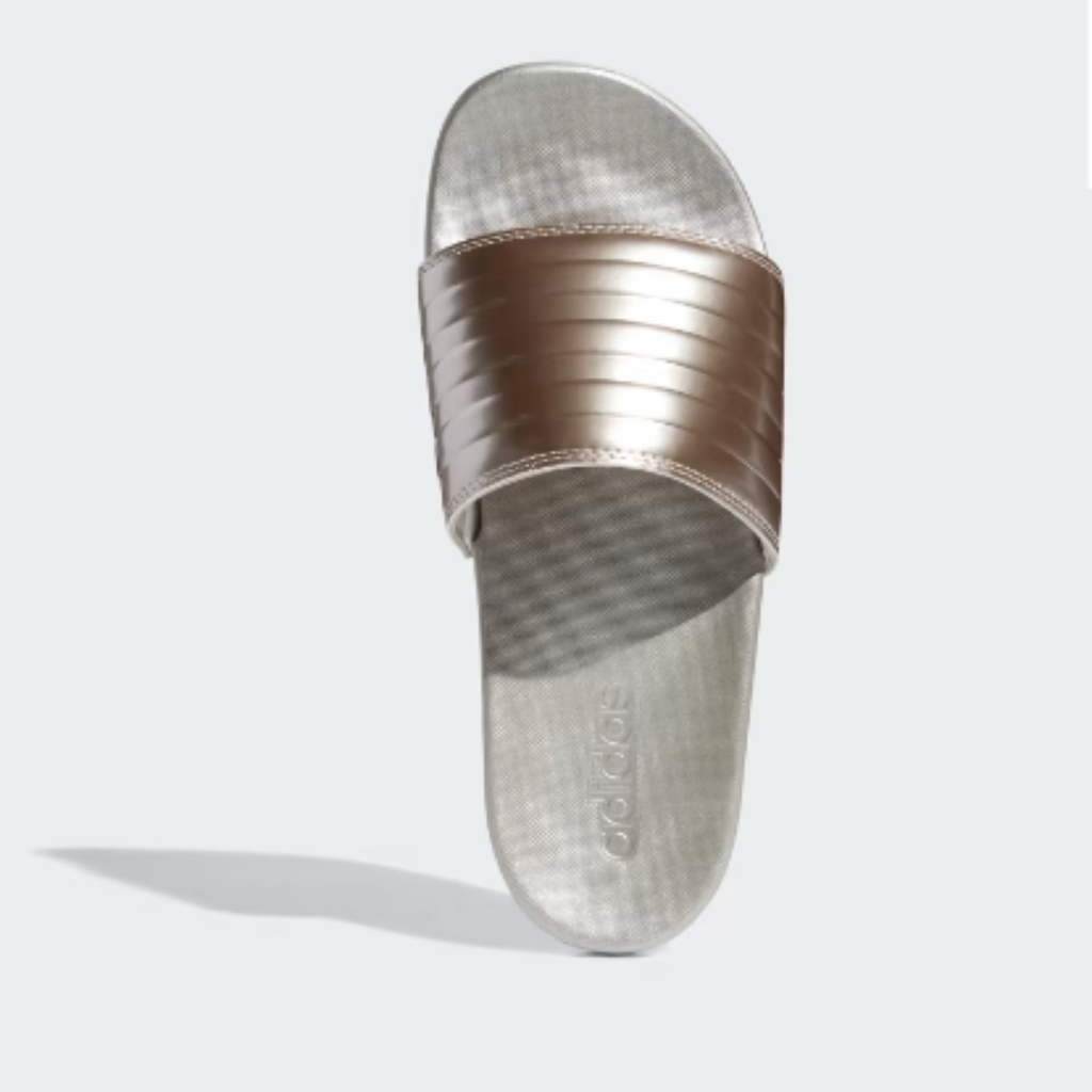 Women's Adidas Adilette Comfort Champagne Slides "Champagne Metallic"