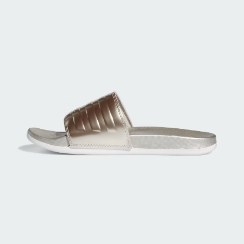 Women's Adidas Adilette Comfort Champagne Slides "Champagne Metallic"