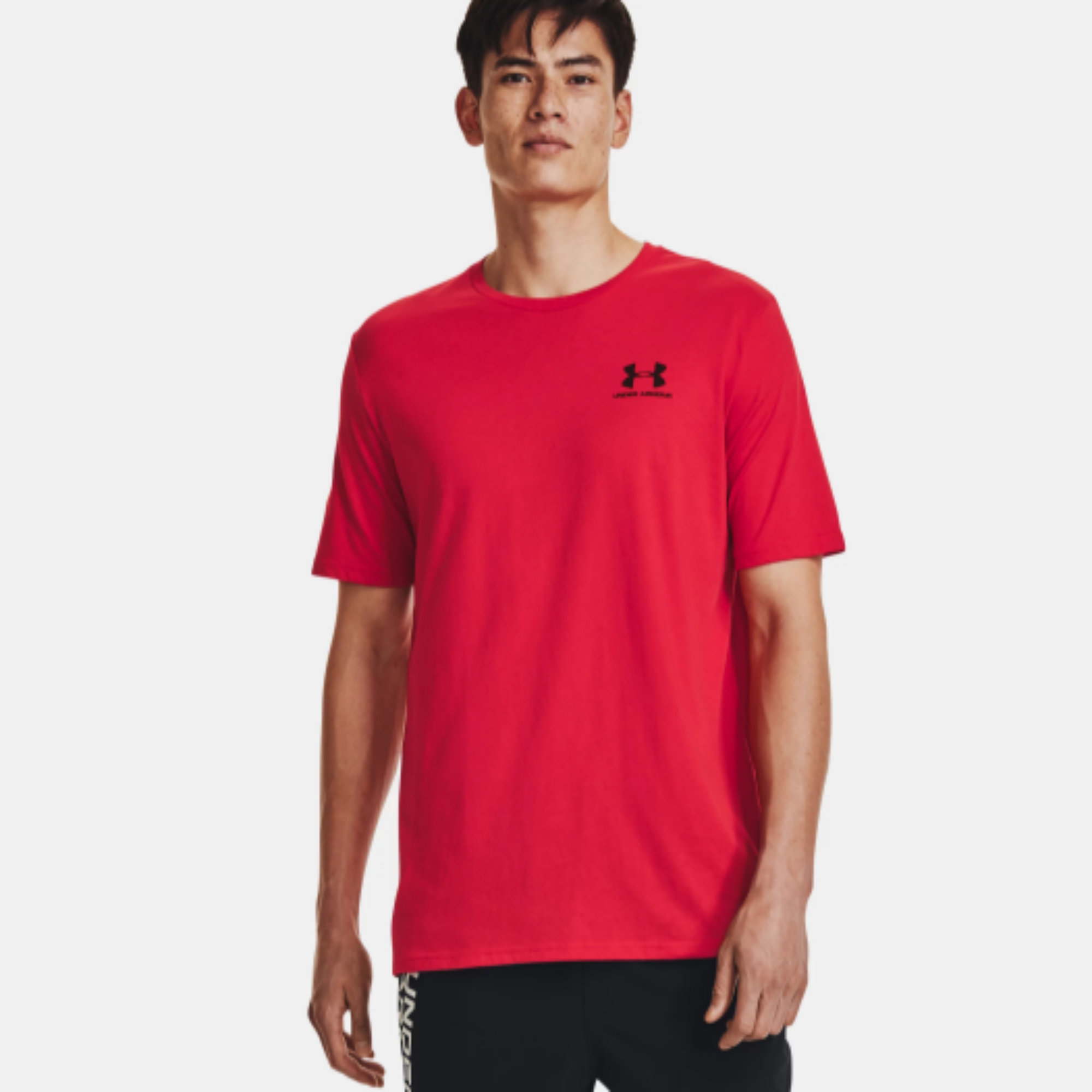 Men's Under Armour Left Chest Short Sleeve "Red Black"