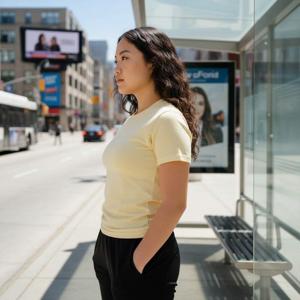 The Closet Inc Women T-Shirt - Stone With White C
