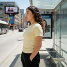 The Closet Inc Women T-Shirt - Stone With White C