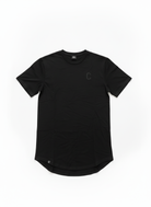 Men's The Closet Inc. Curved Hem T-Shirt - Black With Clear C