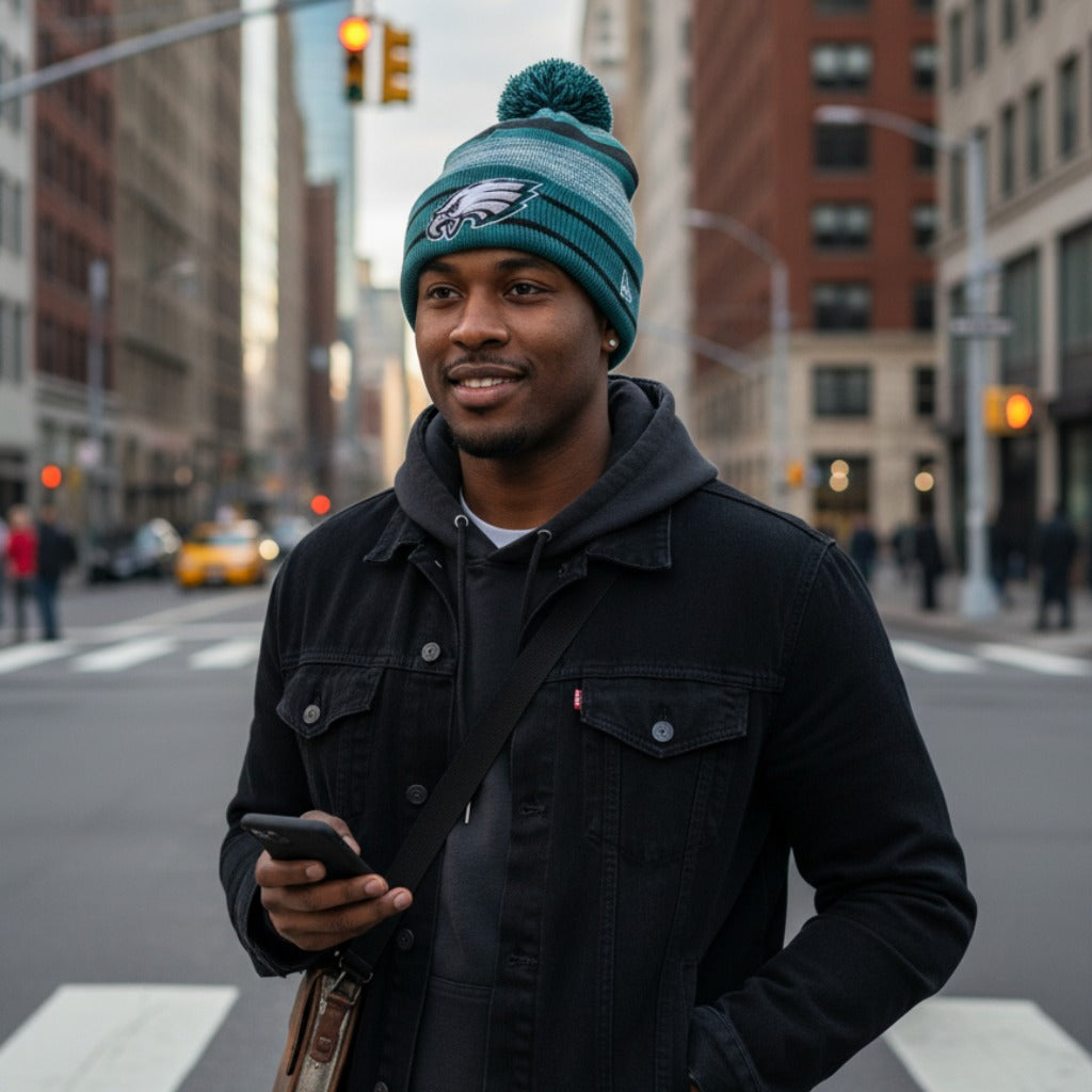 New Era Philadelphia Eagles Cuffed Pom Knit "Unisex"