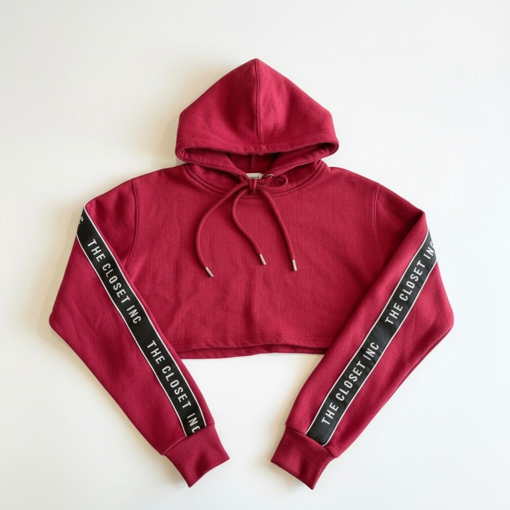 Women's The Closet Inc. Pull Over Tape Crop Top Cherry Red