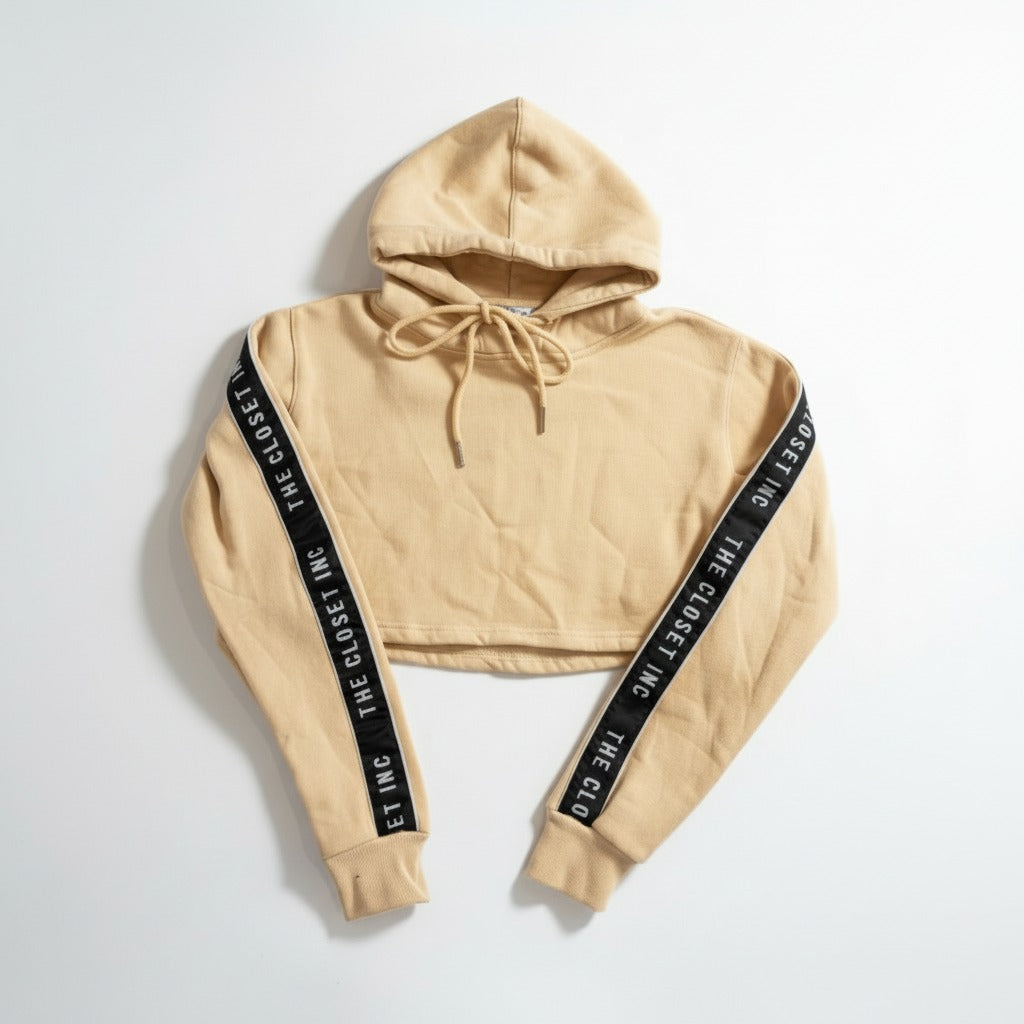 Women's The Closet Inc. Pull Over Tape Crop Top - Stone