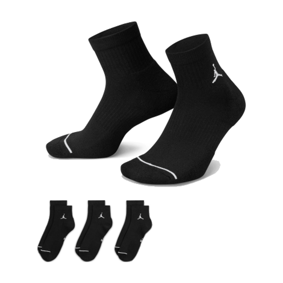 Jordan Everyday Ankle Socks 3 Pairs "Black White" (Unisex)
