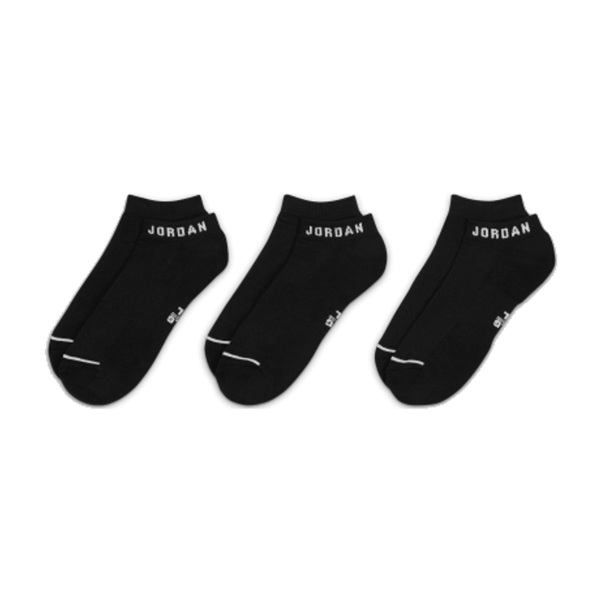 Jordan Everyday No-Show Socks "Black White" (3 Pairs) (Unisex)