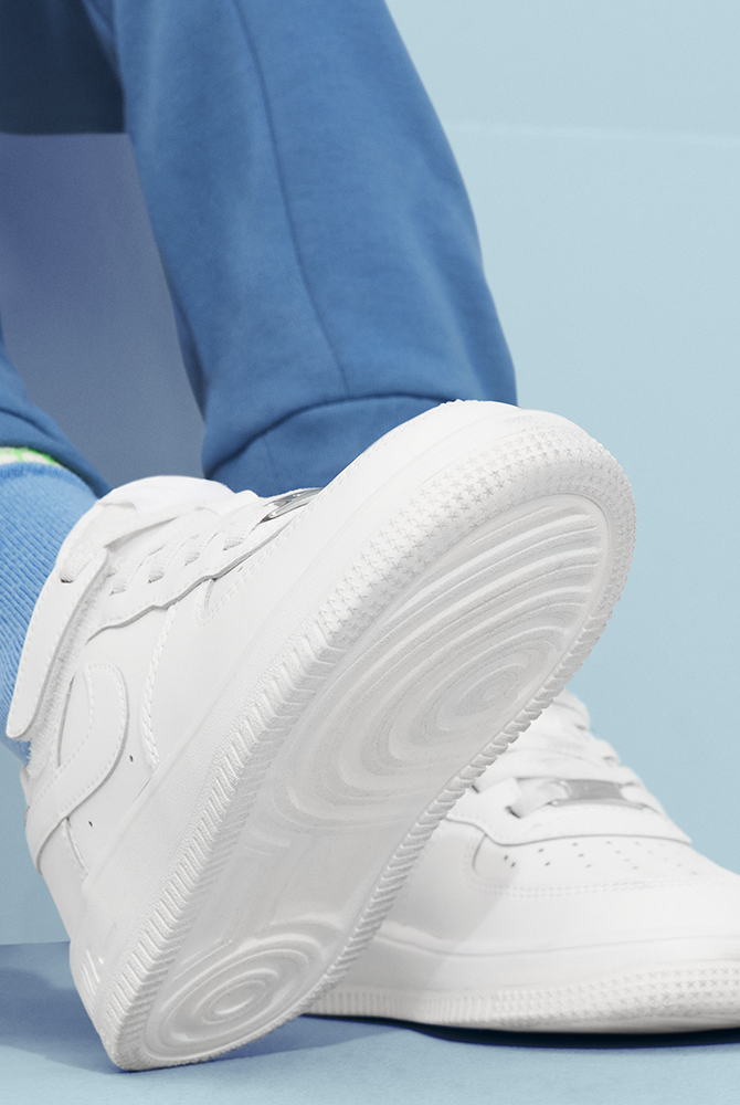 Little Kids' Nike Force 1 Low EasyOn "Triple White"