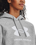 Women's Under Armour Rival Fleece Big Logo Hoodie "Grey White"