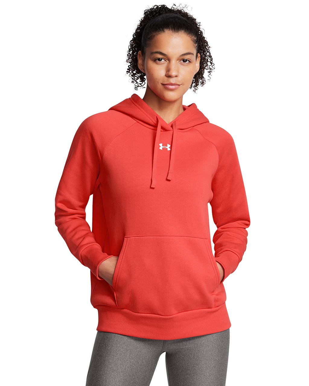 Women's Under Armour Rival Fleece Hoodie "Dark Orange White"