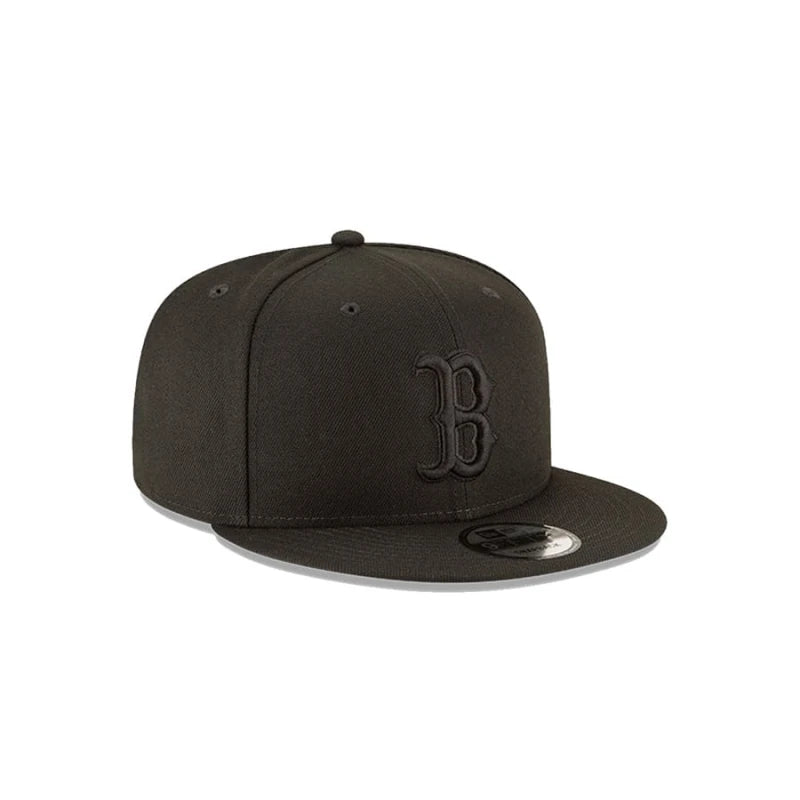 Boston Red Sox New Era MLB Black on Black 9FIFTY SnapBack Hat