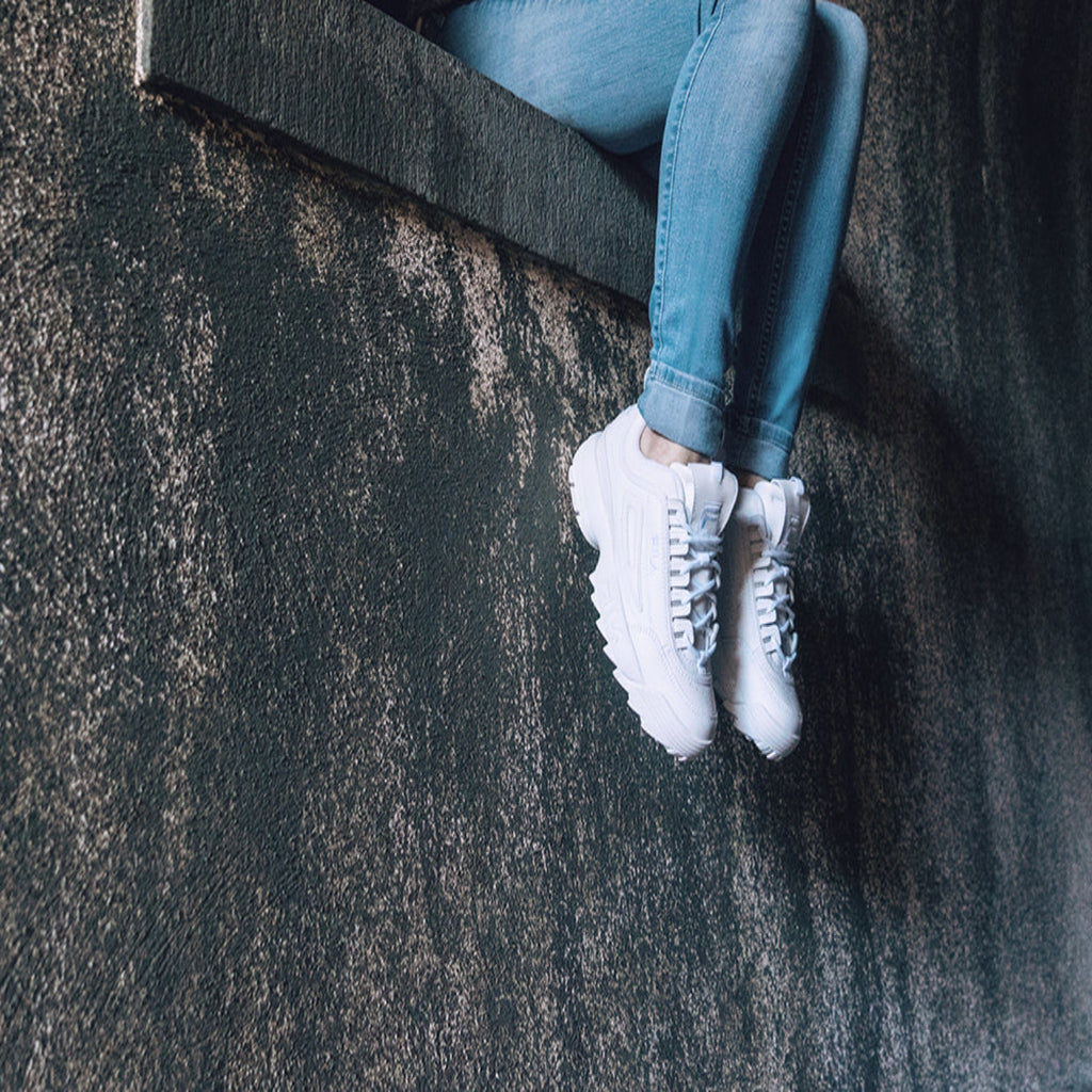 Women's Fila Disruptor II Premium "Triple White"
