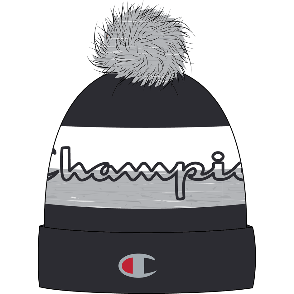 Script Knit Pom Beanie
