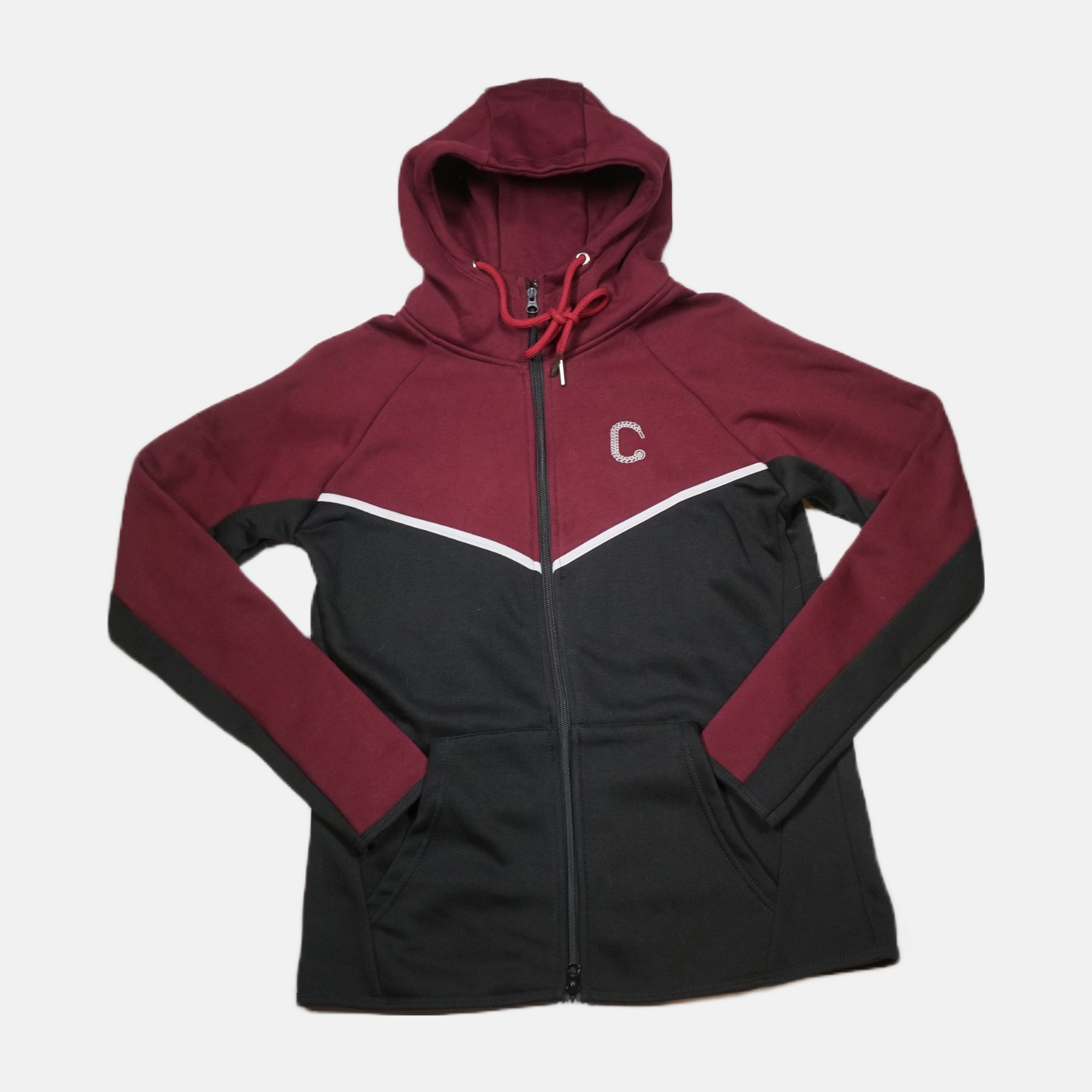 Women's TCI Tech Fleece Hoodie (Black/Burgundy)