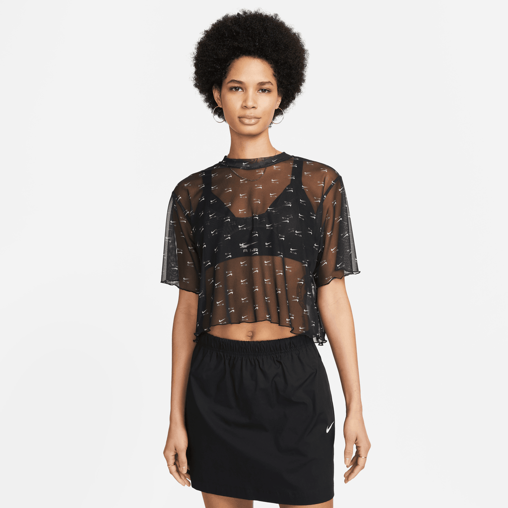 Women's Nike Air Printed Mesh Short-Sleeve Crop Top