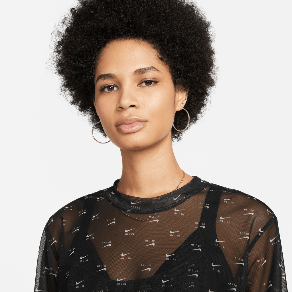 Women's Nike Air Printed Mesh Short-Sleeve Crop Top