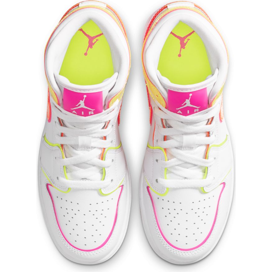 Neon Jordan Mid Edge Glow White Pink Neon Jordan Edge Glow High