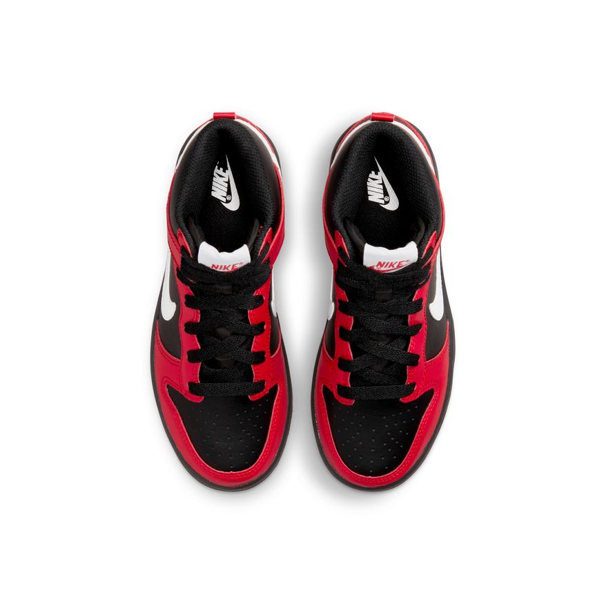 Little Kids' Nike Dunk High "Black University Red"
