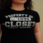 The Closet Inc Women T-Shirt Black "Property Of"- White