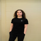 The Closet Inc Women T-Shirt Black With White C