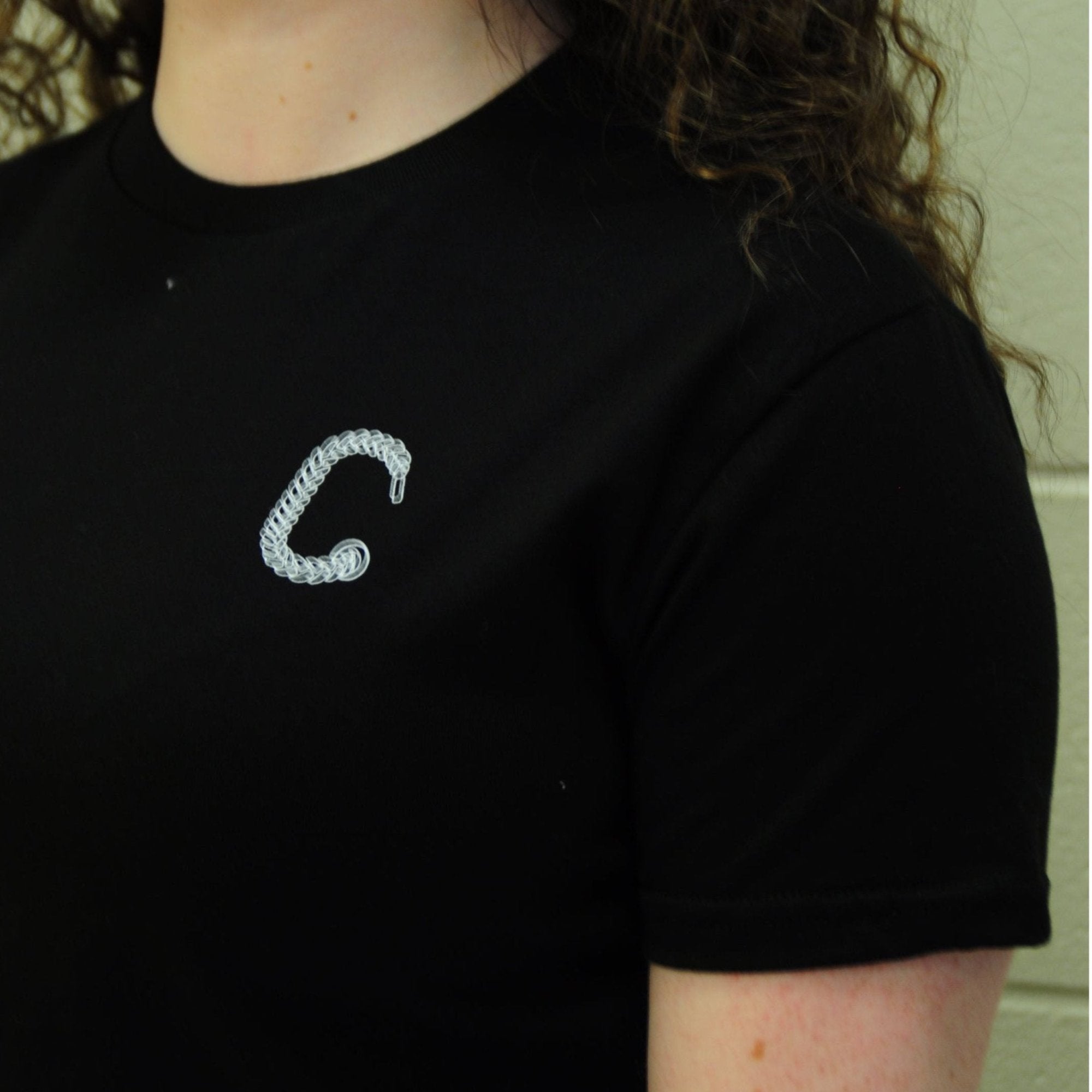 The Closet Inc Women T-Shirt Black With White C