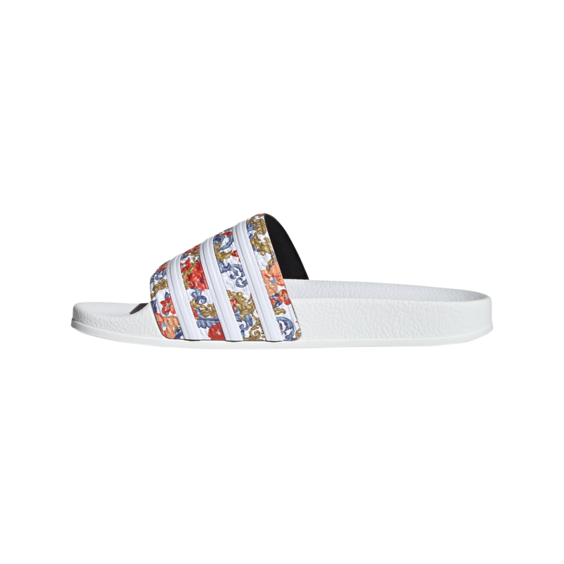 Men's Adidas Adilette Slides "Floral White"