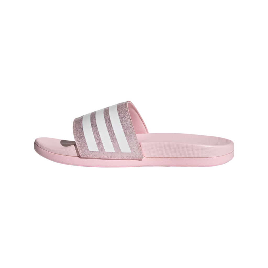 Big Kids' Adidas Adilette Comfort Slides "Clear Pink Glitter"