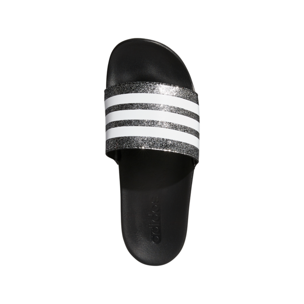 Kid's Adidas Adilette Comfort Slides "Black Glitte"