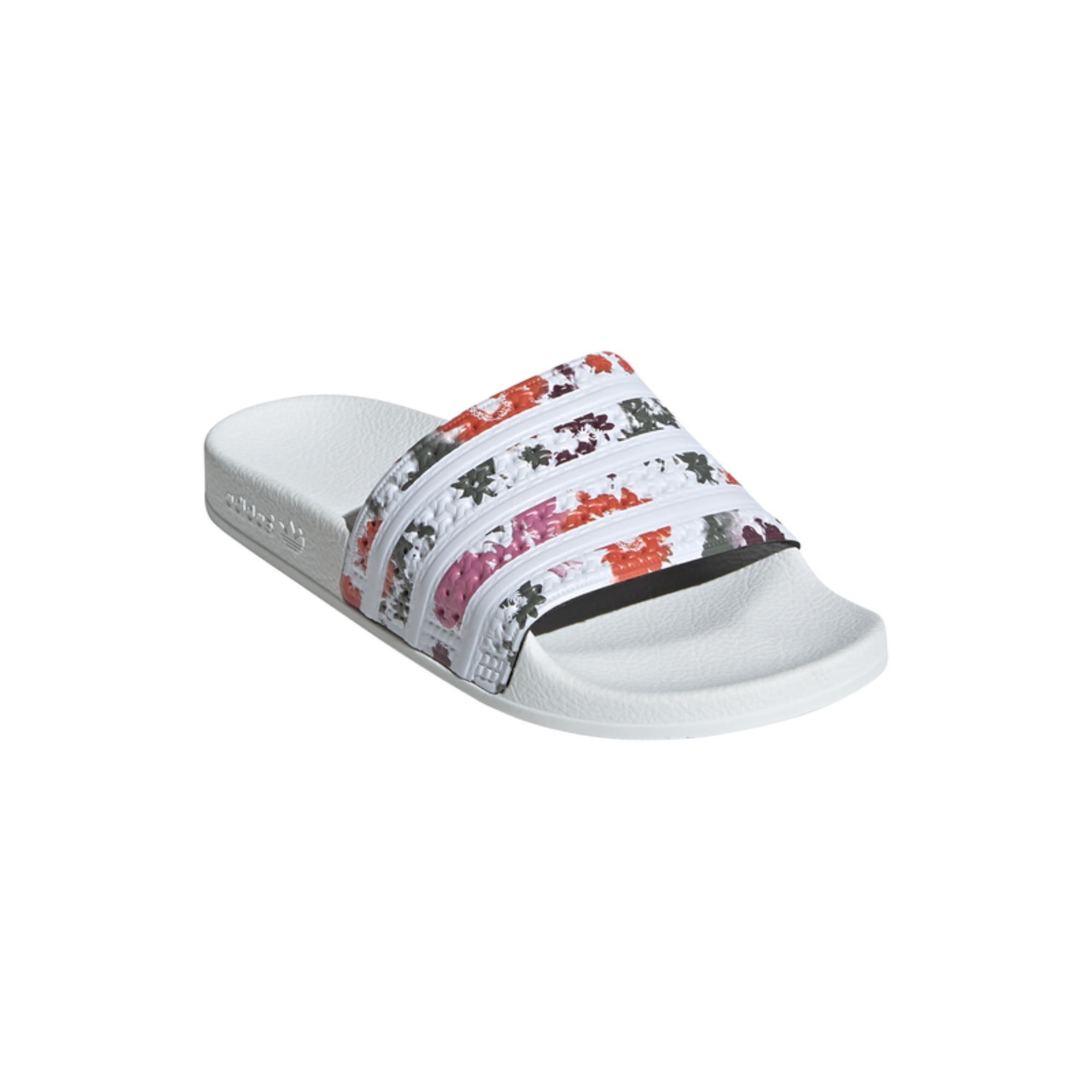 Women's Adidas Adilette Slides "White Florals"