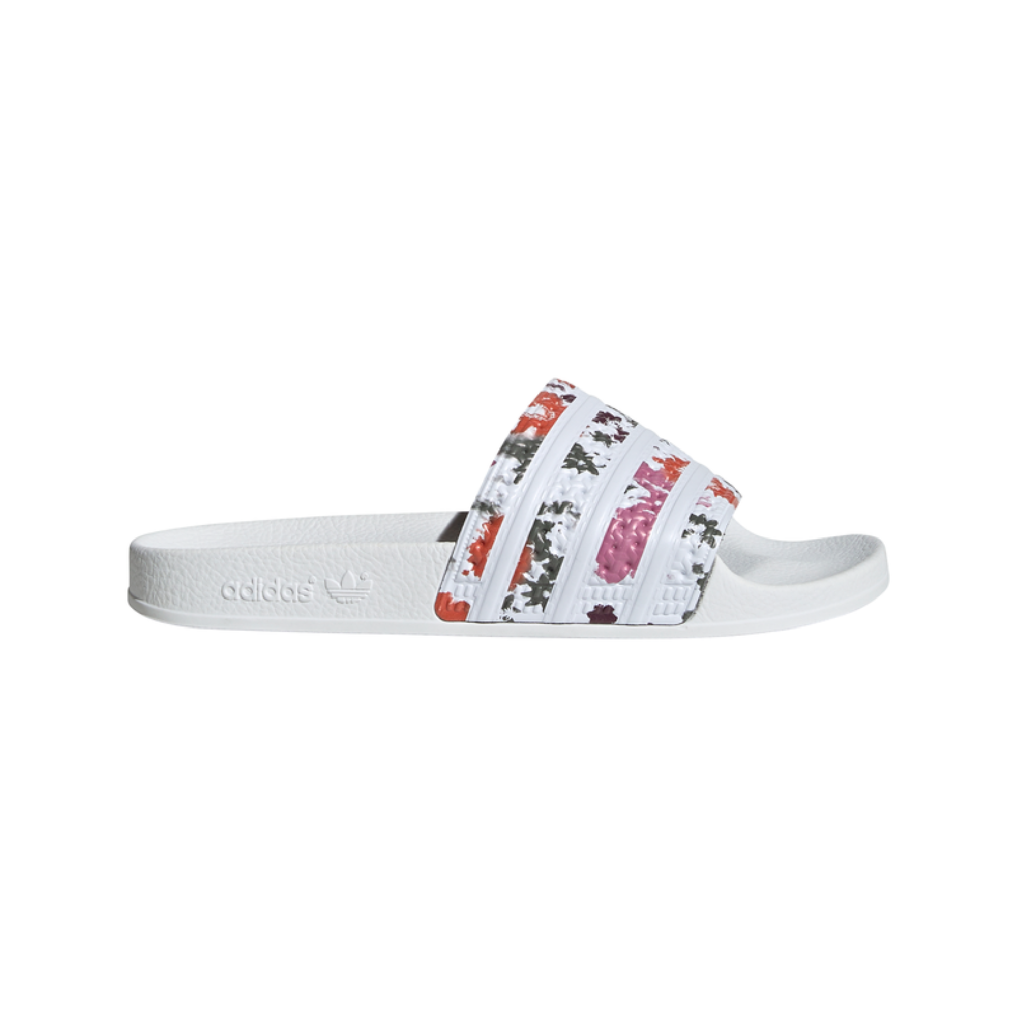 Women's Adidas Adilette Slides "White Florals"