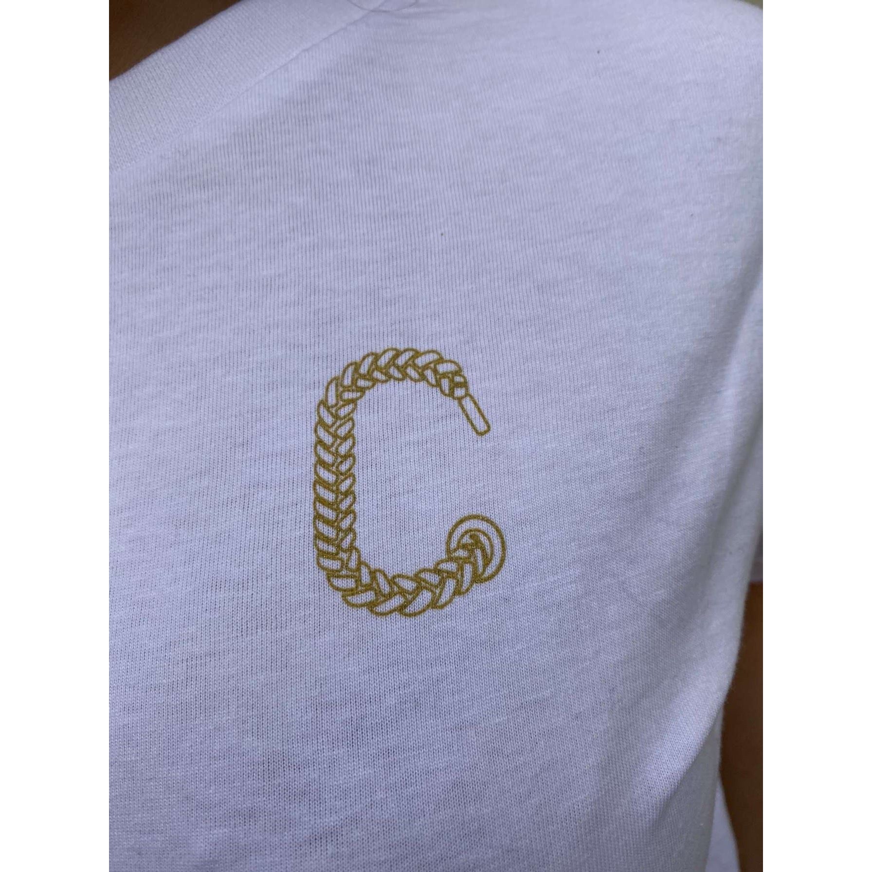 Women's The Closet Inc. White Tee Curved (GLD)