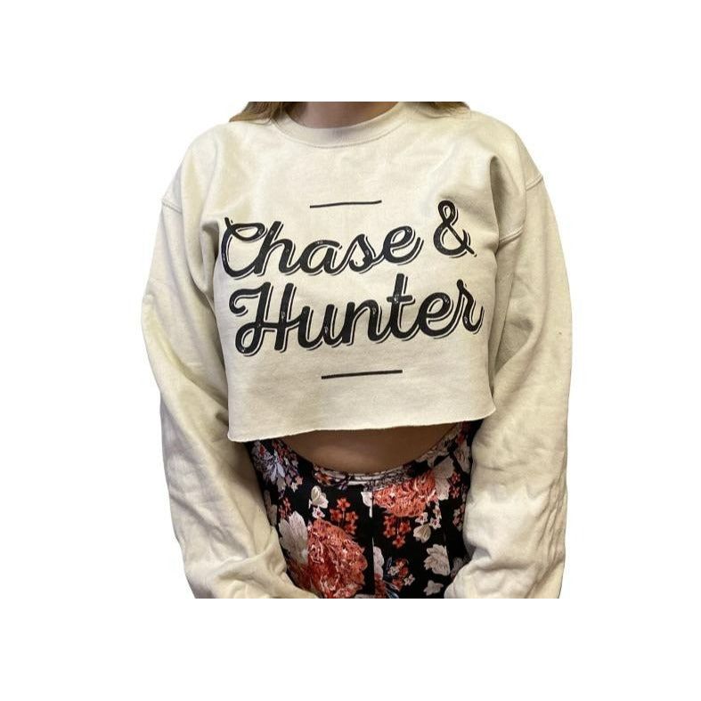 Women's Chase & Hunter Crop Crew (Beige & Black)